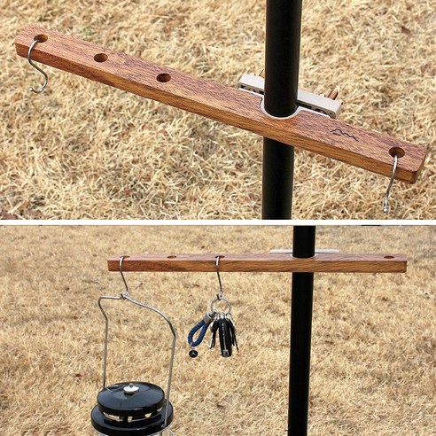 자연의 숨결을 담은 감성 캠핑의 시작, 멀바우 원목 폴대 행거