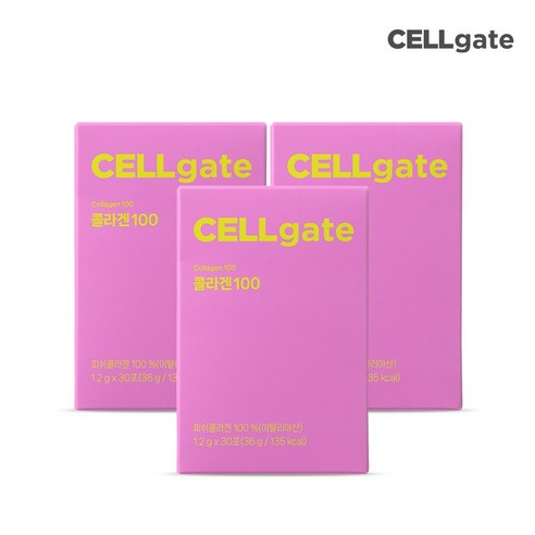 셀게이트 저분자 피쉬 콜라겐 100 1200mg 무가당 히알루론산 엘라스틴, 3개, 36g