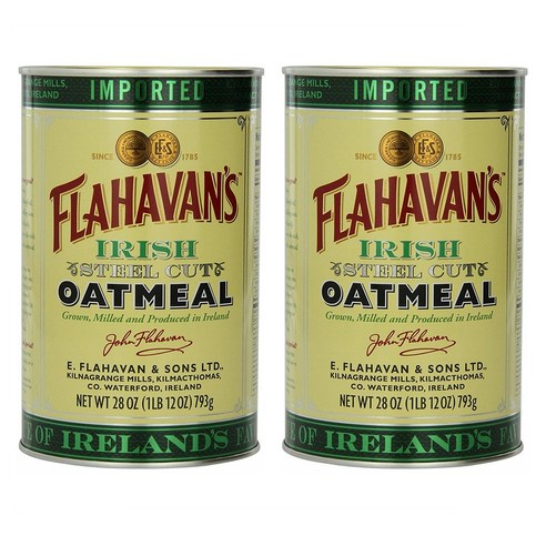 플라하반 오트밀 793g 2팩 아이리쉬 스틸 컷 Flahavan's Irish Steel Cut Oatmeal Tin 28-ounces (Pack of 2), 2개