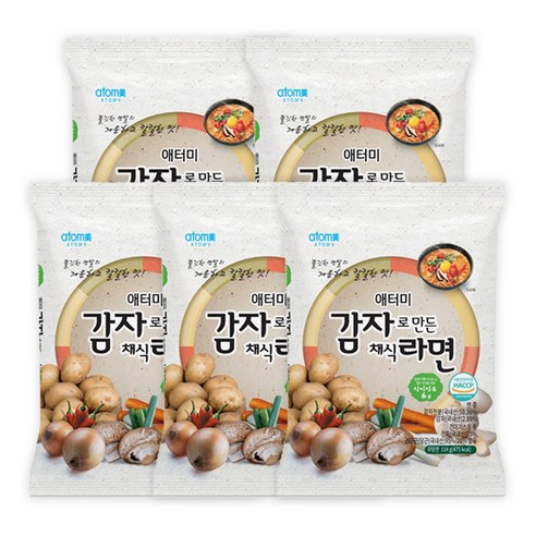 애터미 감자로 만든 채식라면 114g, 5개