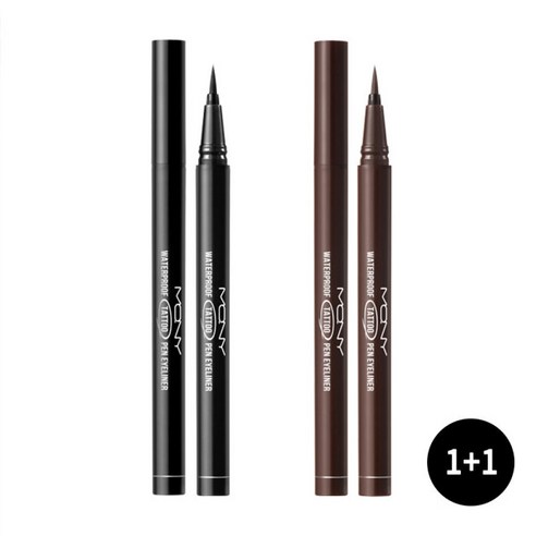 [1+1] 워터프루프 타투 펜 아이라이너 2컬러 0.5g, 1세트, 딥블랙(타투)+딥브라운(타투)