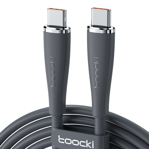 TOOCKI PD 100W C to C타입 초고속 충전 케이블, 3m, 소프트 그레이, 1개
