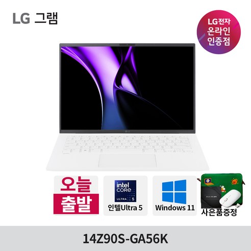 LG전자 그램 14 코어Ultra5, 14Z90S-GA56K, WIN11 Home, 16GB, 512GB, 에센스화이트