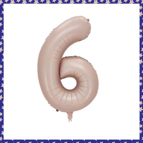 파티브로 32인치(=70cm) 파스텔 숫자풍선 생일 기념일 포토존 꾸미기, 숫자6, 1개, 베이비핑크