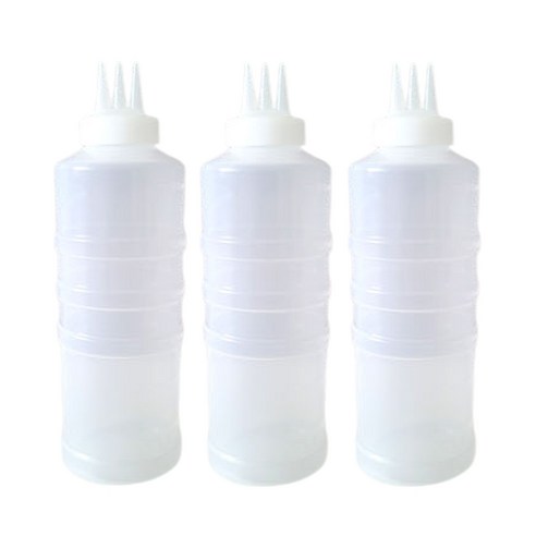 일상속반짝 국내생산 잘라쓰는 소스통 3구 뚜껑 미포함, 3개, 400ml