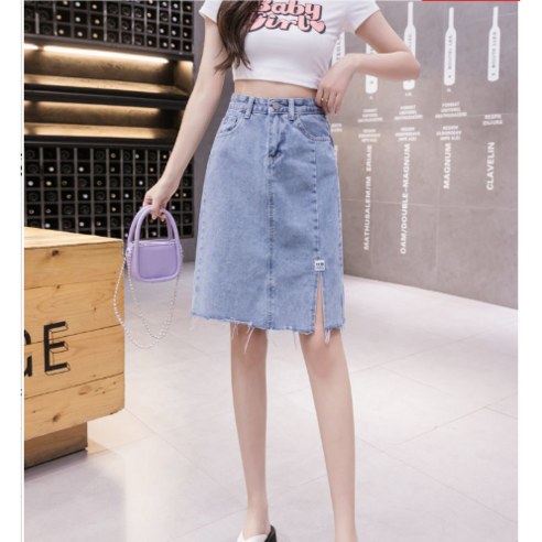 여성 데님 청치마 옆트임 청스커트