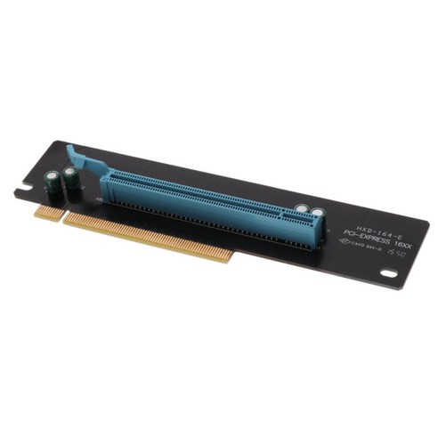 PCI-Express PCI-E 16x 라이저 카드 90도 직각 어댑터 카드 변환기, 160x43x10mm, 블랙, PCB 보드, 1개