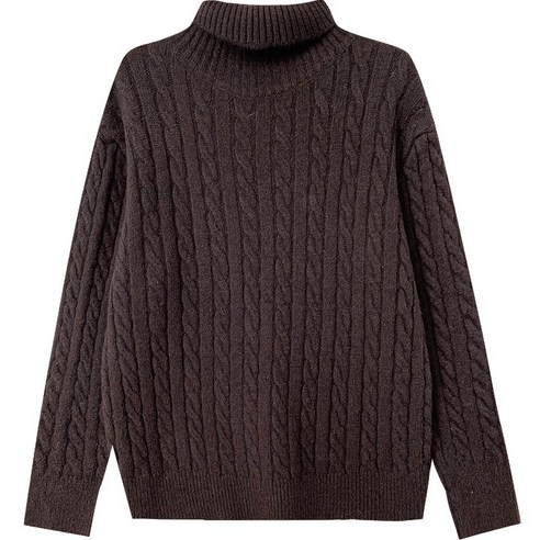여성 스웨터 간단한 모든 일치 겨울 새로운 틈새 디자인 단색 게으른 스타일 높은 칼라 긴 소매 스웨터
