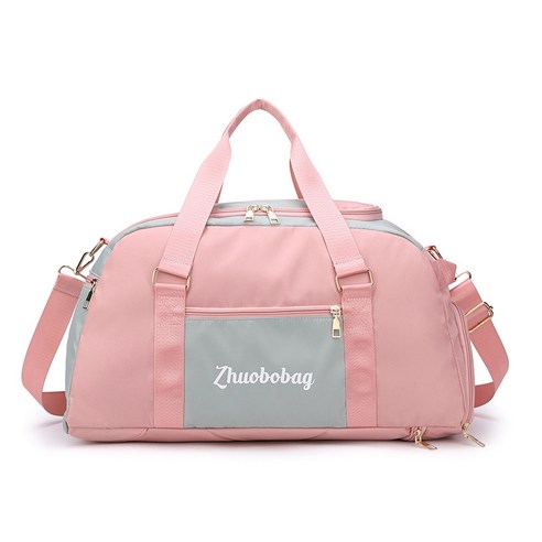 야외 스포츠 가방 초경량 휴대용 피트니스 접는 메신저 가방 도매 등산 요가 가방 방수 패션 여행 가방, 핑크