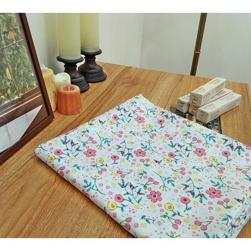 패브릭 면 40수 프린트 나염 원단 고급 무늬 디자인 패턴 천 원단, 1개, 블루벨 화이트