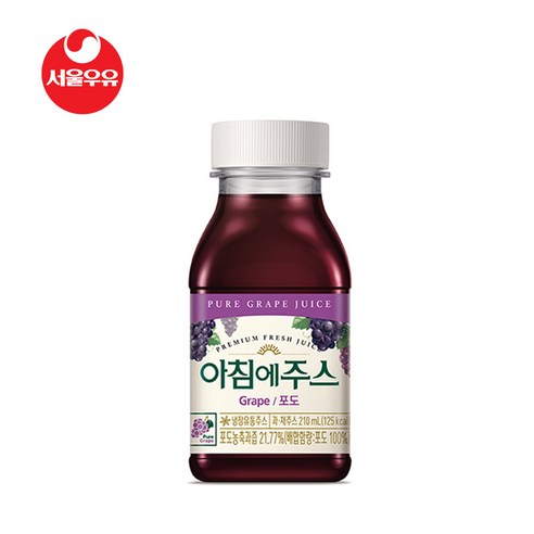 서울우유 아침에주스 포도 210ml 24개