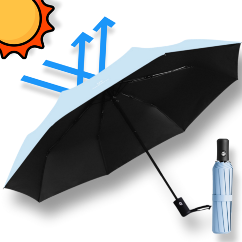 VINEGRAY 암막 양산 우산 초경량 3단자동 우양산 튼튼한 UV 99.9% 차단