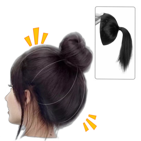 해드니 올림머리 볼륨 뒤통수 헤어뽕 똥머리, 1개, 내추럴블랙