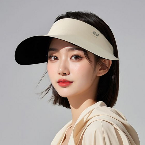 심플루 골프모자 와이드 썬캡, 1개, 아이보리