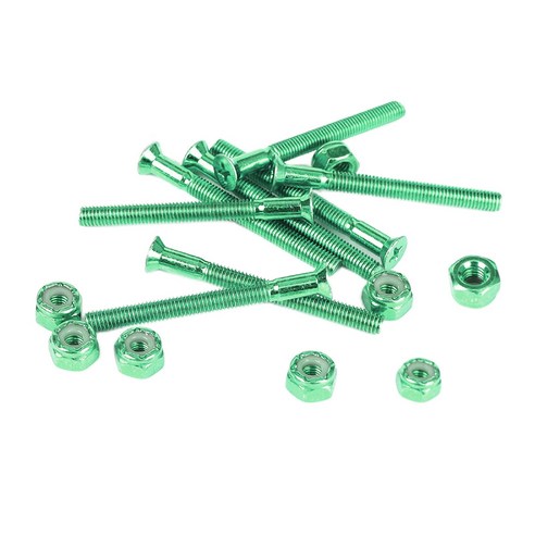 shangren 8pcs 스케이트 보드 트럭 나사 순양함 롱 보드 하드웨어 나사 1 "1.25" 1.5 "1.75" 2 "볼트 너트 액세서리, 1.5 인치 그린, 탄소강