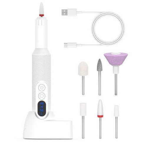 전기 네일 드릴아크릴 키트용 USB 드릴 기계 휴대용 파일 연마 도구 매니큐어 페디큐어 키트화이트, White