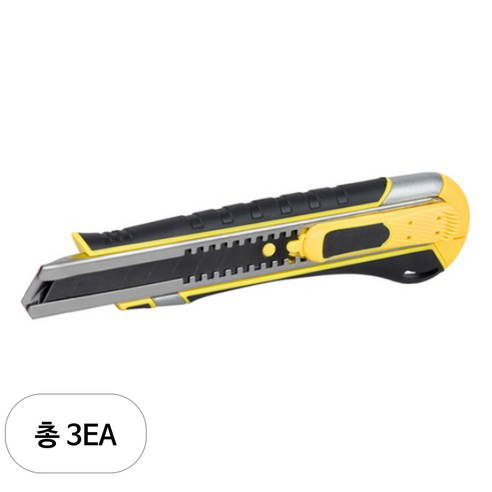 케이디와이 고무그립 오토리턴 자석 커터칼 KC-18A, 3개