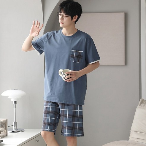 BIKASU 순면 체크 잠옷 세트, 쾌적한 여름밤을 위한 최고의 선택