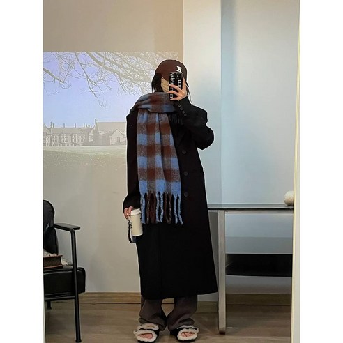 유유라키 따뜻한 겨울 로맨스 롱 머플러 목돌이