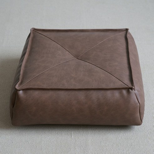 가죽 게으른 쿠션 다타미 쿠션, 나파-카라멜 브라운, 추가 (35*35*12cm)/EPS 입자