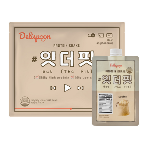 델리스푼 잇더핏 단백질 쉐이크, 40g, 7개