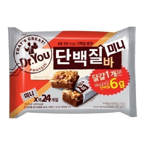 오리온 닥터유 단백질바 미니, 337.5g, 3개