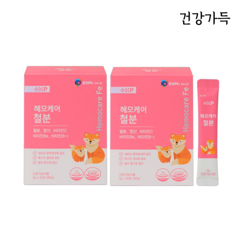 헤모힘 철분 부족 빈혈 어린이 생리혈 많은 여성 어지럼증, 2박스, 30회분