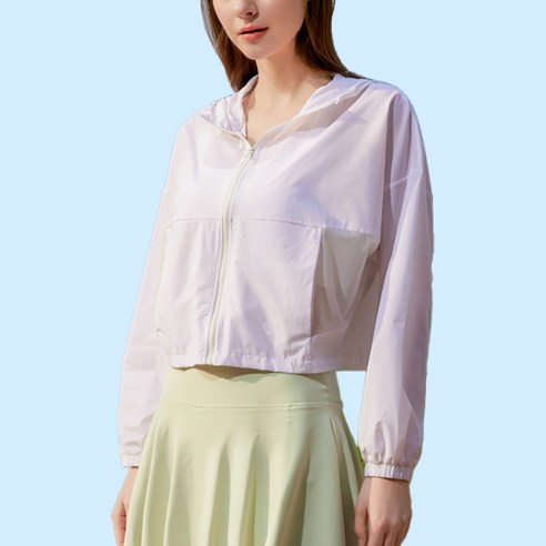 수지쿨 여성 크롭 매쉬 바람막이 햇빛차단