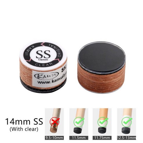 일본 오리지널 수입 카무이 큐 팁 당구 풀 큐 카무이 팁 14mm sssmh 스누커 팁 브라운 11mm mmh 당구 액세서리, m-14mm-노란색