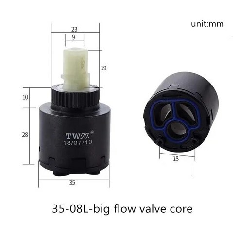 수도 부속 탭 믹싱 하이 스풀 밸브 25mm/35mm/40mm 수도꼭지 액세서리 세라믹 카트리지 믹서 주방 목욕 대야 샤워, 1개 스풀부속