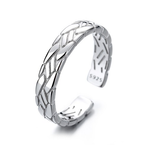 KORELAN 조성s925 순은 가벼운 럭셔리 기하학 무늬 반지 심플한 ins 기질 백매치 디자인감 반지
