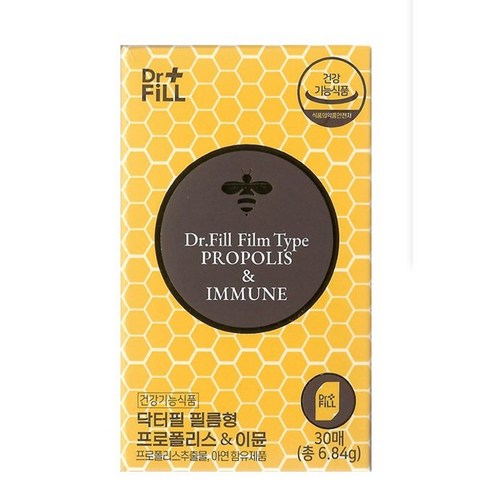 닥터필 필름형 수용성 프로폴리스 이뮨 228mgx30매 5통 호주산 플라보노이드 아연 체력, 6.84g, 5개