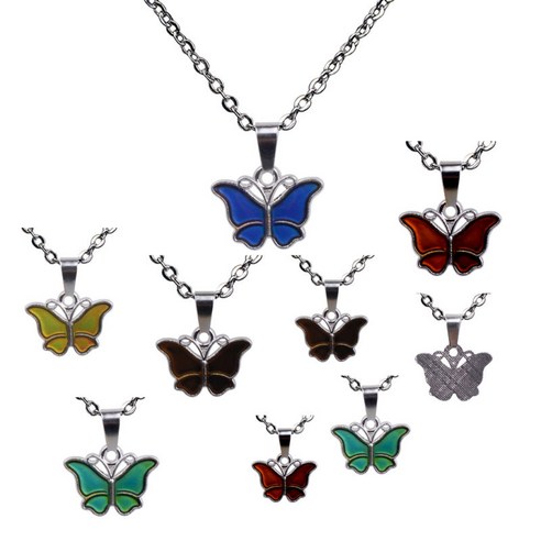 10x 빈티지 스타일 목걸이 나비 모양의 보석 귀여운 선물 펜던트