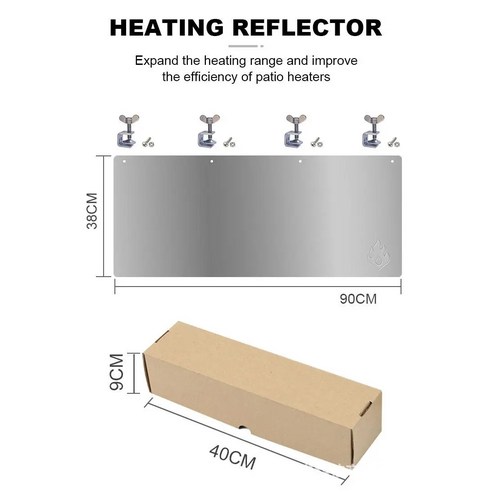 온열 난방 정원 파티오 야외 히터 열 집중 반사판 프리미엄 소재 폴리히트 커버 용품, [01] 90cm aluminum plate