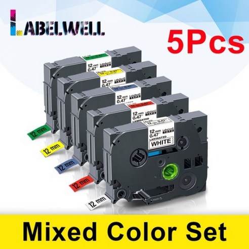 형제 P 접촉 PT-H110 pth110를위한 EVA 인쇄 기계 상자 상표 제작자 12mm 박판으로 만들어진 상표를 가진 방수 방어적인 운반 케이스, 5PK Mixed Colors