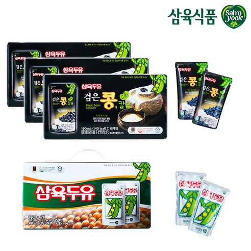 [쇼핑엔티] 삼육 검은콩과 칼슘 + 삼육두유 (총 80팩), 190ml