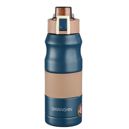 ZZJJC 304 스테인리스 텀블러 여고 비주얼 물컵 대용량 빨대 주전자, 380ml, 푸른 색