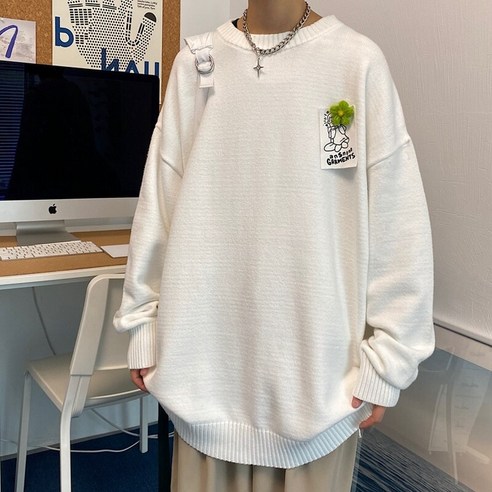 smy커플 스웨터 틈새 디자인 감각 년 레드 스웨터 바이브 레트로 코트 여성 일본식 게으른 스타일