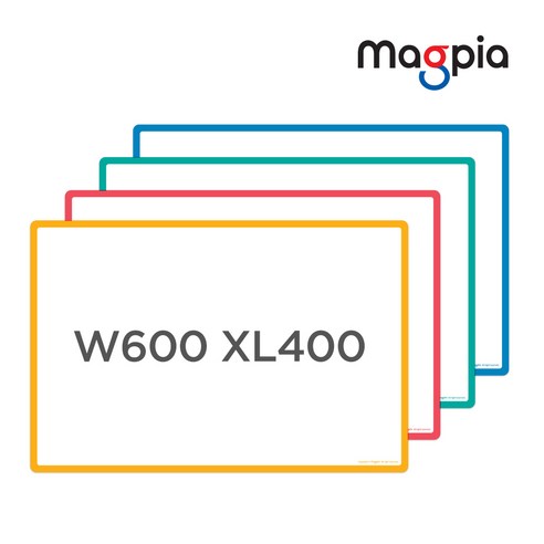 [마그피아] 고무자석 화이트보드 W600 X L400 컬러, 옐로우