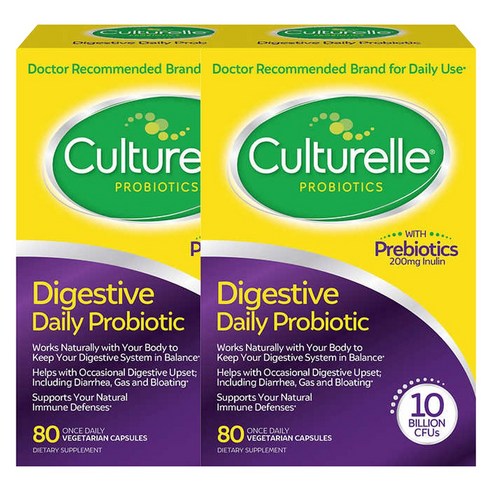 Culturelle [2개 SET] 컬처렐 유산균 성인용 80정 배지캡슐 Digestive Health Probiotic 80 VC, 2개