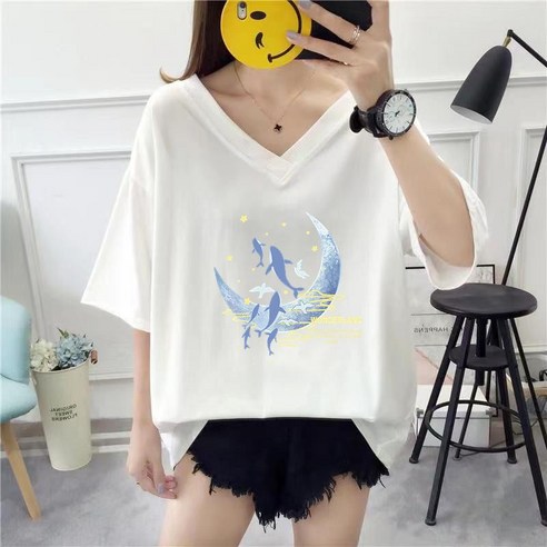 편안함과 스타일을 兼備한 빅 사이즈 프린트 박스티 반팔 티셔츠