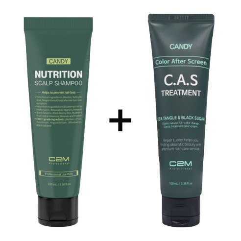 C2M 씨투엠 캔디 뉴트리션 스캘프 샴푸 100ml + 트리트먼트 100ml 여행용세트, 1개