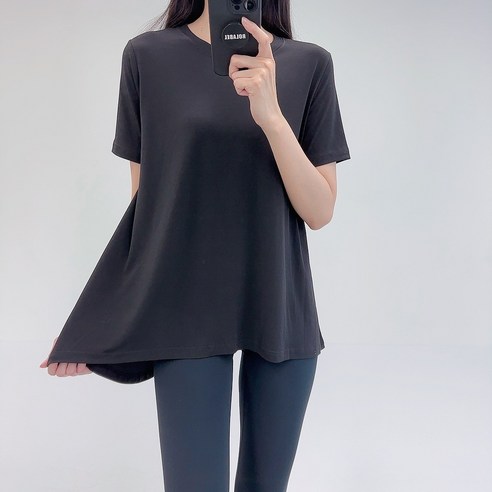 로라벨 아엘 A라인 훌 커버업 힙커버 쿨소재 상의 요가 필라테스