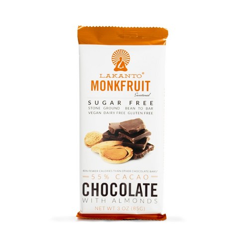 라칸토 몽크프루트 55% 카카오 초콜릿 아몬드 포함, 85g, 1개