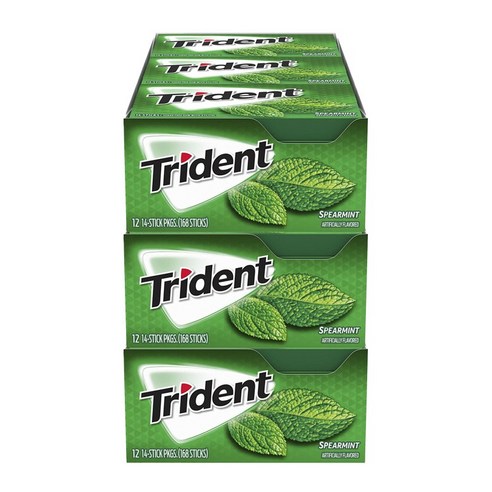 트라이던트 무설탕 자일리톨 껌, 스피어민트 (Spearmint), 504개입, 1.9g