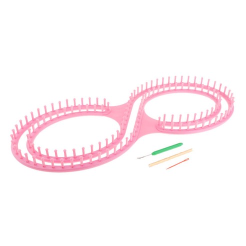 설명 된대로 스카프 스웨터 직조 도구-파란색에 대 한 4pcs 플라스틱 뜨개질 보드 직기 세트, {"수건소재":"플라스틱"}, 핑크