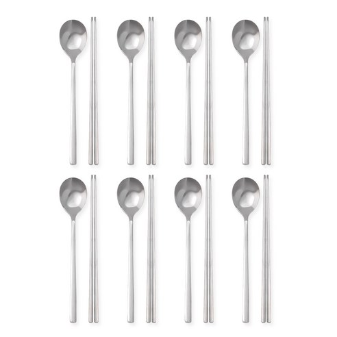 라온누리 국내생산 베이직 한식 수저세트, 8개, 숟가락 8p + 젓가락 8p