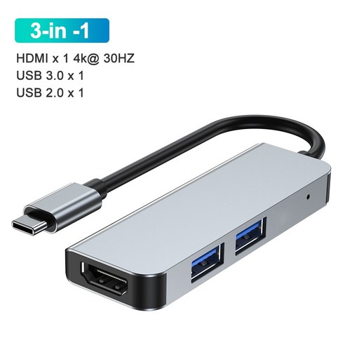 [XIG] USB C 허브 3.0 USB 유형 C 어댑터 4K HDMI 유형 C 허브 USB 분배기 3 USB, 3 in 1_폴란드