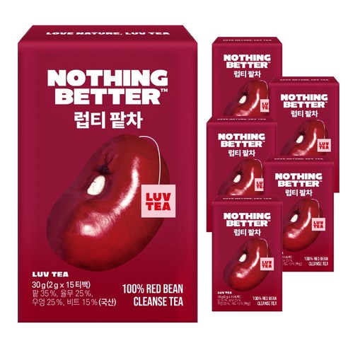 럽티 팥차 티백, 2g, 15개입, 6개