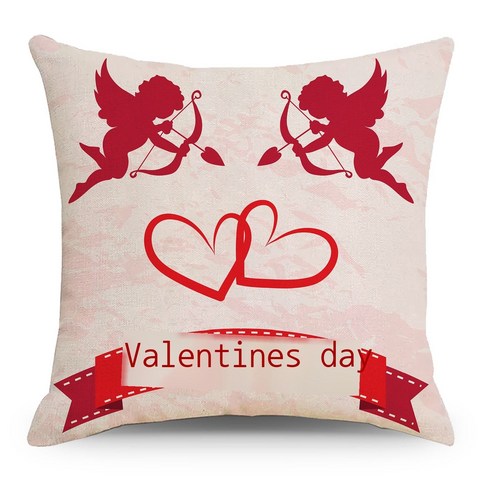 love 크로스 밸런타인데이 리넨 베갯잇 사랑 명절 홈 베갯잇 사랑 장식 쿠션, LYMD217-6